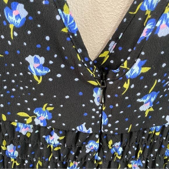 NWT ASOS | Shirred Waist Romper in Blue Ditsy Floral Print - Picture 8 of 16